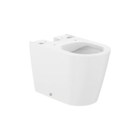 Taza Rimless® compacta adosada a pared con salida dual para inodoro de tanque bajo INSPIRA - ROCA Color: Blanco (1/3)