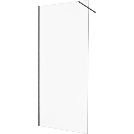 KINEDO - Paroi Douche Solo Design - Verre de 6 mm + Profilé Aluminium - Traitée Anti-Calcaire - Fabriquée en France - L.100 cm x H.200 cm - verre transparent + Profilé Gris Graphite Brossé (1/5)