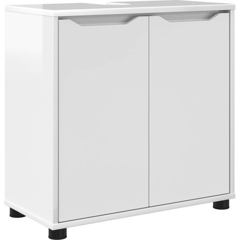 Maison Exclusive - Armoire de lavabo de salle de bain avec étagère Blanc brillant (1/5)