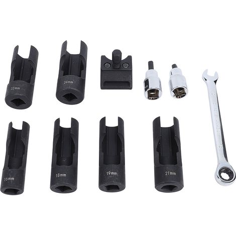 Kit 10 pièces Dépose Amortisseur + Outil Écarteur Rotule, Acier Trempé, Entraînement 1/2", Douilles 16-24mm (1/5)