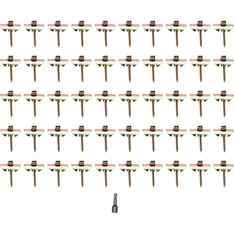 Kit de fixation robuste pour clôtures, agrafes à griffes pour chat, fixation rapide, pour grillage et toile tissée, 50 pièces (1/5)