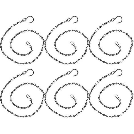 Supports à chaîne pour pots de fleurs, en fer long, 89 cm (35 pouces), lot de 6