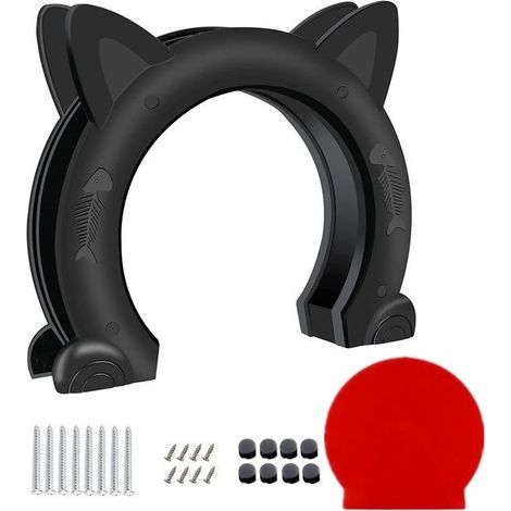 Indoor cat door for cats up to 10 kg – Durable ABS material – Fixed installation with screws – Through hole 6.89" x 1.38" (1/5)
