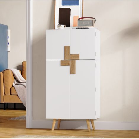Armario alto de cocina 60 × 35 × 120 cm en MDF blanco, almacenaje modulable - CHICFURN (1/5)