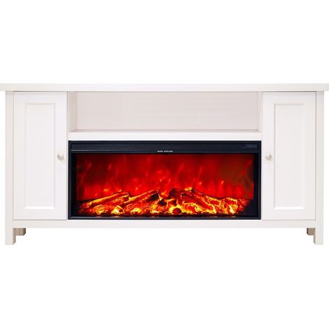 ART FLAME Cheminée électrique - Mozart & Tasmania - 1500W - Étagères de rangement - Télécommande