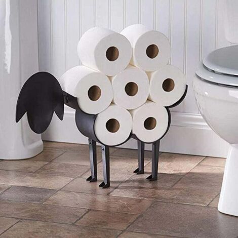 Porte-Papier Toilette Decoratif Forme De Mouton Rangement Des Rouleaux De Papier, Des Mouchoirs, Des Accessoires De Salle De Bain, Support De Stockage En Fer (1/4)