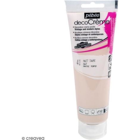 Peinture acrylique - PEBEO - DecoCrème - Couleur aupe - 120 ml - Finition Mat (1/2)
