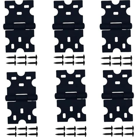 CSPARCV 6 Stück schwarze Scharniere, Schrankscharniere mit Schrauben, geeignet für kleine Türen/Schubladen/Fenster/Möbelbeschläge (1/4)