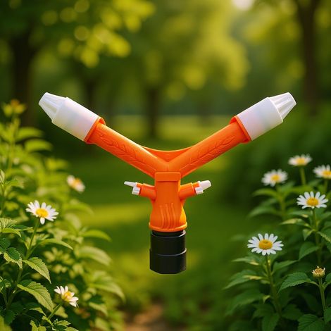 Arroseur de Pelouse à Impact 1 Pouce, Système d'Irrigation par Aspersion Rotatif 360° à Grand Débit, Vitesse Réglable pour Jardin et Agriculture (1/2)