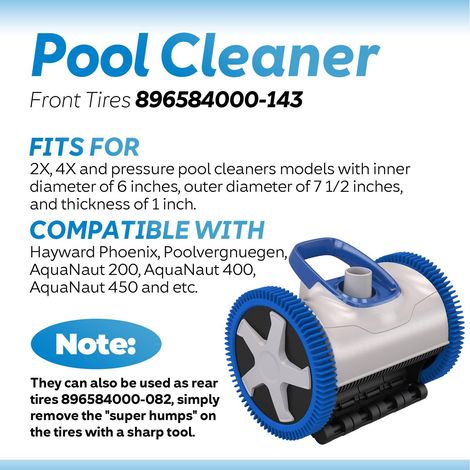 Kit pneu bleu 896584000‑143 + roues 082 – 2 modèles 143 + 2 modèles 082 – Pour nettoyeur piscine (1/4)