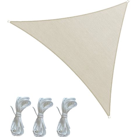 Voile d'ombrage Rebecca Mobili Totara 300x300x300 Polyester Imperméable Acier Blanc Crème