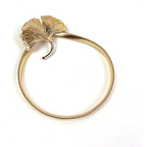 Attache Rideau Feuille De Ginkgo Doré Électrolyse Or - Embrasse Décorative Murale Paire Pour Salon Chambre (1/5)