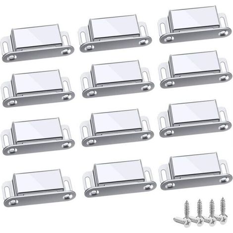 (45mm-12pc)Magnetic Catch, 12 Pieces Magnetic Catches Cupboard Magnets Strong Magnets Up to 6kg, for Drawers Shower Door Magnet Cabinet Cupboard, Cabinet, Furniture (1/5)