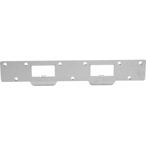 Gâche de porte double trou renforcée en acier, robuste et facile à installer, pour entraxe de 14 à 15 cm (5-1/2 à 6 pouces), blanche (1/5)