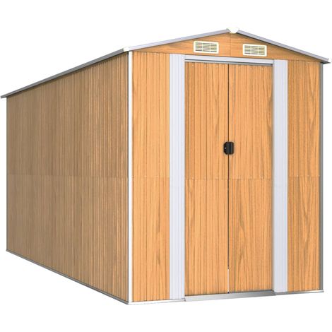 Maison Exclusive - Capanno Giardino Marrone Chiaro 192x440x223 cm Acciaio Zincato