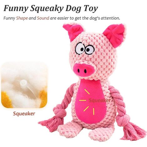 Jouet cochon couineur pour chiens, jouet à mâcher interactif et résistant pour chiots et petits chiens (1/3)
