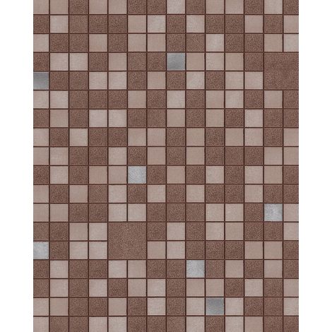 Kitchen bathroom wallpaper wall EDEM 1033-17 vinyl wallpaper embossed with geometric shapes and metallic highlights brown beige silver 5.33 m2 (57 ft2) (1/4)
