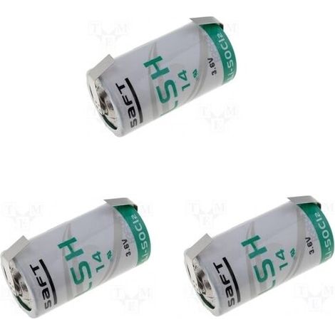 Saft 3 pezzi batteria litio LSH14 CNR Li-SOCl2 3,6V Mezzatorcia C Allarme GPS