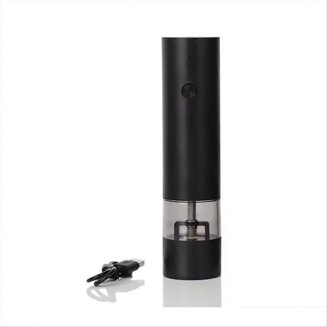 Automatische elektrische Salz- und Pfeffermühle, wiederaufladbar über USB, mit einstellbarem Mahlgrad und Einhandbedienung. (1/5)
