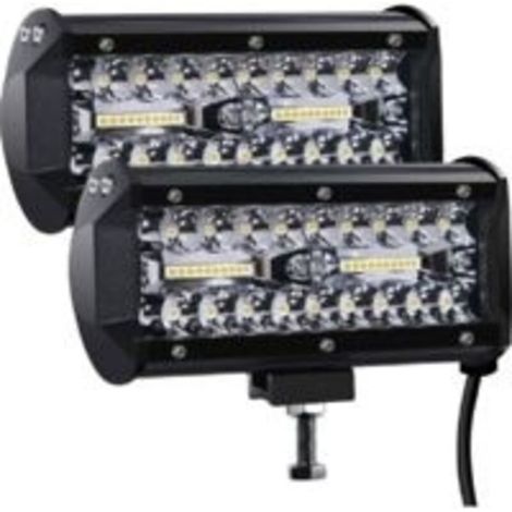 Phare de Travail LED 12V 300W 7'' Projecteur LED Voiture 12v Etanche IP67 Spot Flood Feux Antibrouillard LED 27,000lm Feux de Travail pour Voiture Camion Tracteur SUV Bateau(2 PCS)