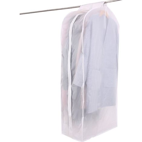 Housse de vêtements suspendue respirante pour placard/penderie, 110 cm (43,31 pouces), transparente, anti-poussière, avec fermeture éclair intégrale et bande auto-agrippante, idéale pour costumes et r (1/5)