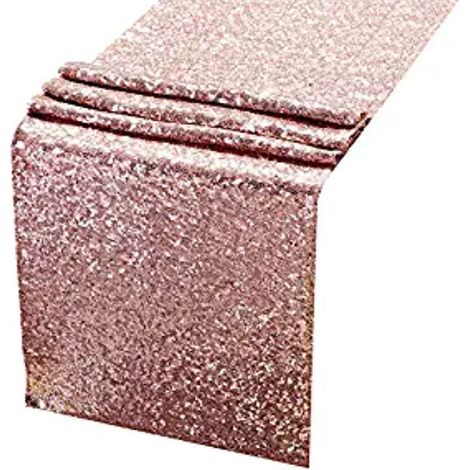 Nappe en fibres polyester avec paillettes dorées, couvre-table pour décoration de mariage et maison (1/5)