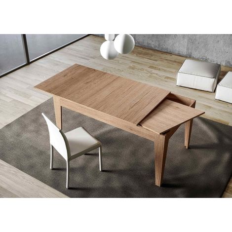 Tavolo "Lecco" allungabile in legno per sala da pranzo -Allungabile fino a 220 cm / Quercia (1/4)