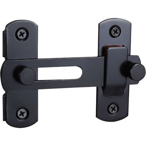 Set mit 2 Scheunentorriegeln, 180-Grad-Schiebemechanismus, für Scheunentore, Schiebetüren, Katzenklappen, Garagen, Badezimmer, Fenster, Außenbereich (schwarz) (1/4)