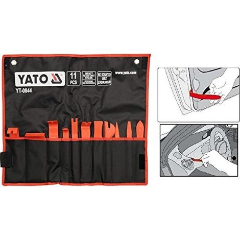 YATO SET DE 11 OUTILS DE DÉMONTAGE POUR GARNITURE INTÉRIEURE/EXTÉRIEURE DE PORTIÈRE DE VÉHICULE YT-0844 (1/5)