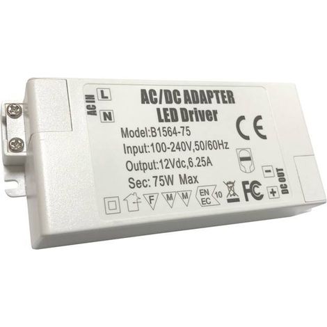 Alimentatore 12V DC 75W 6.25A 100-240V
