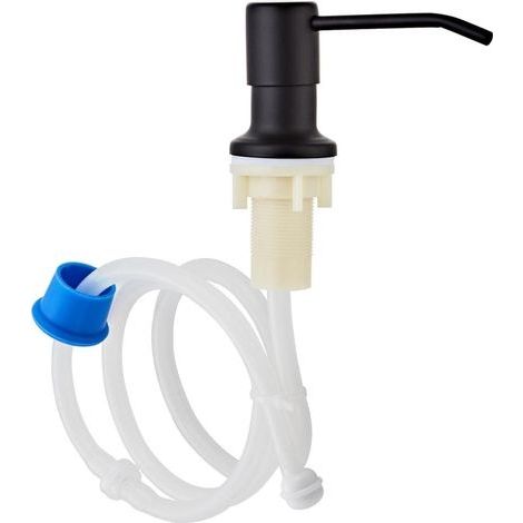 Distributeur de savon de cuisine en acier inoxydable tête de pompe à savon pour évier de cuisine, accessoires de cuisine (Noir) (1/5)