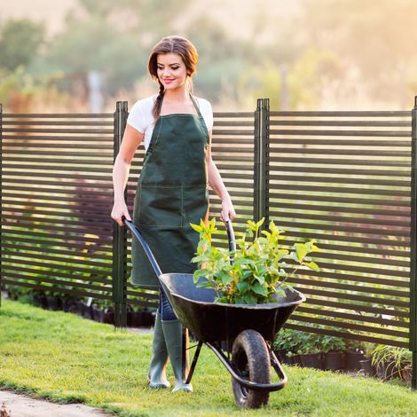 Panneau clotûre de jardin brise vue en métal extérieur avec pieds ou piquets à planter. modulaire. 93L x 22l x 150H cm