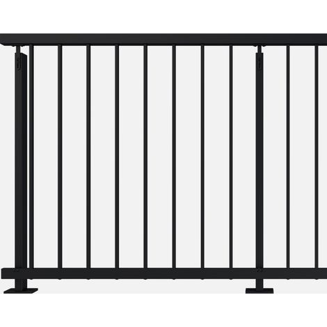 Kordo – Garde-corps en aluminium noir 200 cm – Installation horizontale – Conformité normes NF P 01-012 et NF P 01-013 – Résistance intempéries (1/5)