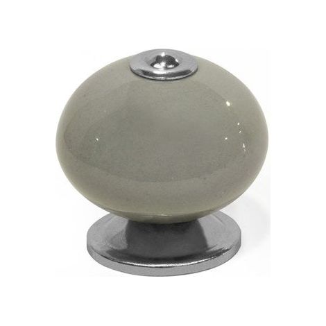 Bouton De Meuble Boule Gris Foncé Porcelaine H.38 X L.40 X P.40 Mm