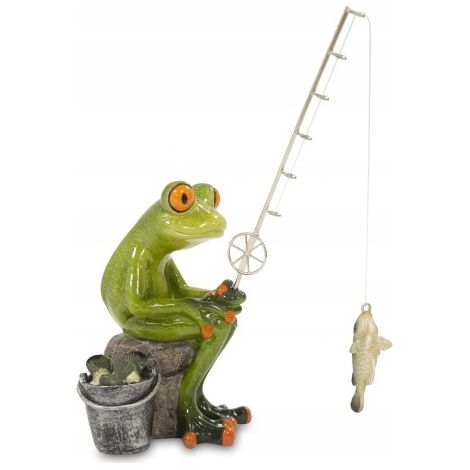 figurine de grenouille pêcheur assise (1/5)