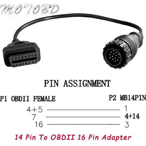 Câble de diagnostic automobile de haute qualité pour Mercedes-Benz Sprinter, adaptateur 14 broches vers 16 broches (ST1M047) (1/5)