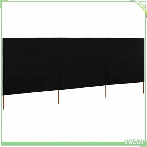 Paravent 3 panneaux - FAFEICY - 47146 - Tissu non-tissé - 400 x 120 cm - Noir (1/5)