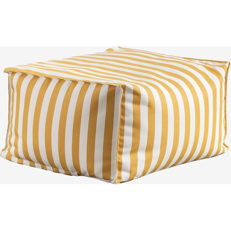 Sklum – Pouf de jardin rectangulaire 75x65 cm – Tissu Oléfine déperlant – Remplissage billes de polystyrène – Complément pour canapé modulable (1/5)