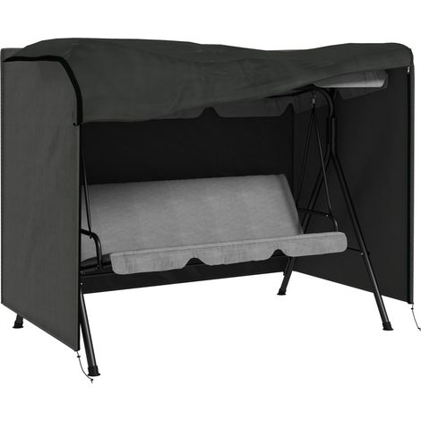 Copertura per altalena da giardino 3 posti 205x124x164 cm grigio scuro (1/5)