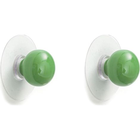 Lot de 2 boutons de tiroir en céramique colorée — Poignées autocollantes pour portes d'armoires et de placards Convient aux meubles, commodes, placards et chambres d'enfants (vert foncé) (1/5)