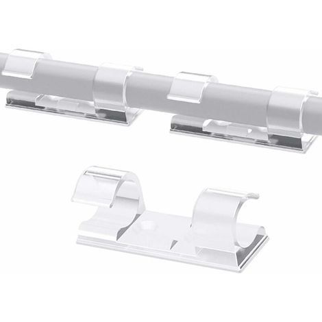 Clips de câble de 50 pcs, porte-câbles multifonctionnels Pince de câble d'organisateur de câbles pour voiture, bureau et gestion de câbles à domicile, mis à niveau (transparent) (1/5)