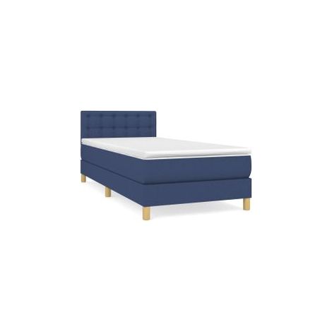 Sommier à lattes de lit avec matelas Bleu 80x200 Tissu (1/5)