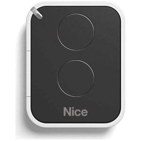 Telecomando per cancelli e porte da garage, 2 canali, frequenza 433,92 MHz, compatibile con motori NICE, programmazione rapida. (1/2)