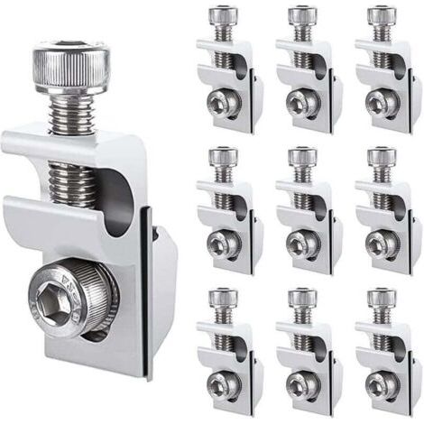 10 Pièces M6 Clips de Mise à Terre de Panneau Solaire Standard, Kit de Fixation pour Système de Montage Solaire (1/4)
