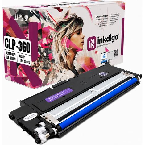 Inkdigo Toner CLT-C406S kompatibel mit Samsung CLP-360 CLP-365 Xpress C410W TÜV-zertifiziert (1/5)