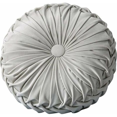 Oreiller de coussin de sol rond, coussin de méditation en velours oreiller de méditation à plis de citrouille, adapté pour canapé-lit, décoration de voiture, 14 pouces (type E), p Coussin et housse de