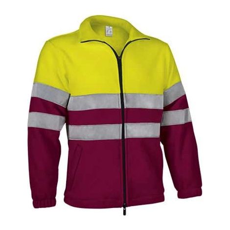 Chaqueta alta visibilidad en tejido polar Airport M Amarillo fluor / Granate