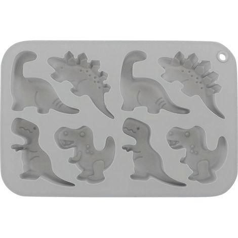 Moule en silicone dinosaure, moule à pâtisserie, plateau, outil de pâtisserie DIY pour gâteau au chocolat et dessert-18.80X12.50X2.30CM-Grey (1/4)