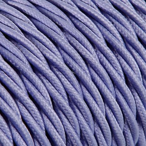 Câble Electrique Violet Lila en Textile Torsadé 3x0.75mm² - Fil Electrique Tissu