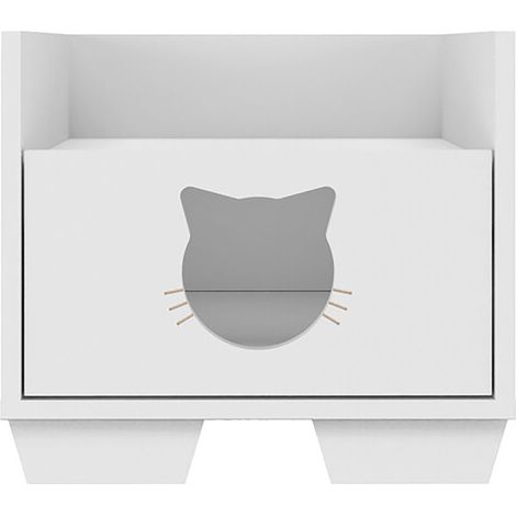 Lit-grotte pour chat Coloris blanc - Longueur 39 x Hauteur 35 x Profondeur 40 cm (1/5)